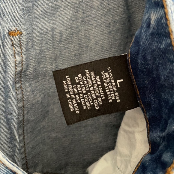 Forever 21 Culottes Raw Hem High Waisted Wide Jeans L Large Gaucho Pants - Picture 7 of 12